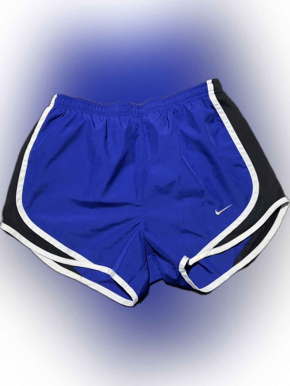 Nike Dri-Fit Women’s Royal Blue Athletic Running Shorts with Black Panels